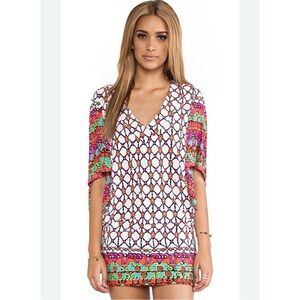 Trina Turk Venice beach tunic cover up white multicolor XS beach vacation